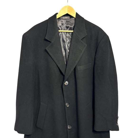 Chaps Ralph Lauren Other - Vintage Ralph Lauren Chaps Mens Black 100% Italian Cashmere Overcoat Size 46R